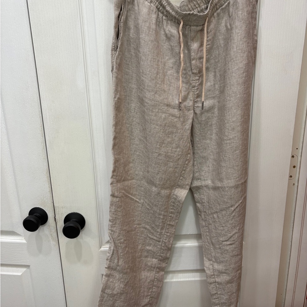 Quince Light Beige Linen Pants